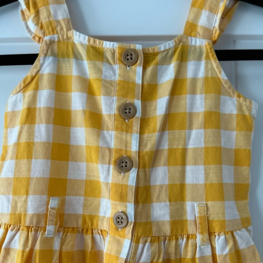 Carter’s Girls yellow and white checkered dress